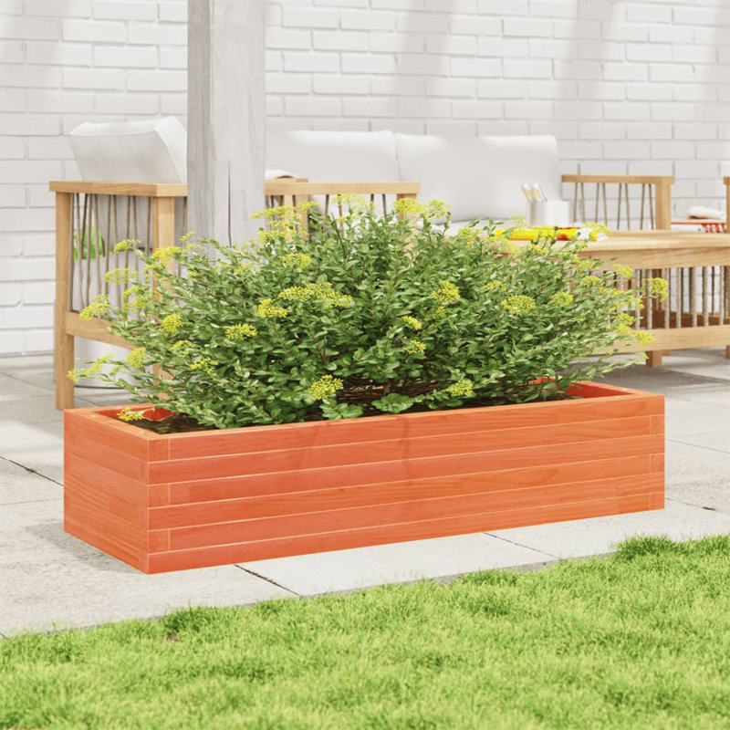 2 Outdoor Planter, 23cm H x 110cm W x 40cm D, Wax brown