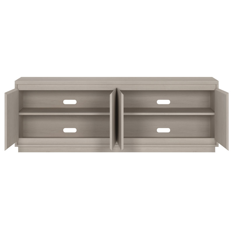 Timeo Unfinished TV Stand for TVs up to 75", Antiqued Grey Oak