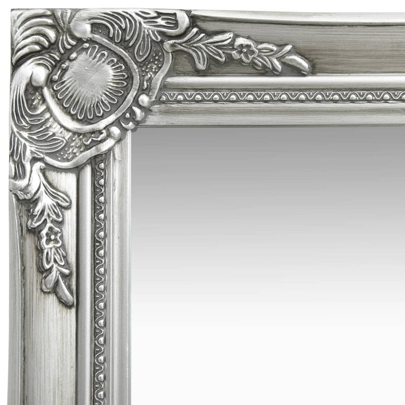Ginsberg Wood Square Wall Mirror, 40cm H x 40cm W, Silver