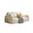 78.74" Cream-style Off-white Leather Power Sofa Bed