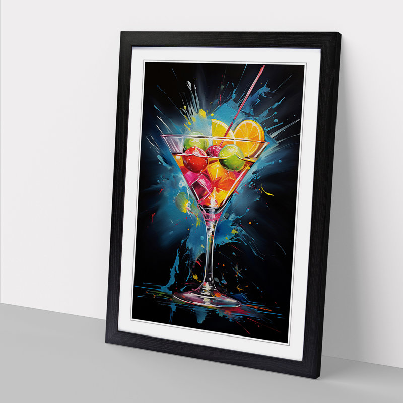 Single Picture Frame Print on Wood, 34cm H x 25cm W, Black Framed