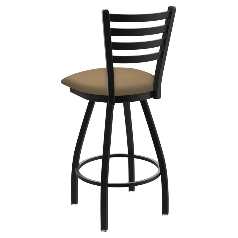 Tabouret de bar pivotant de 36" Evers, Noir froissé, Vinyle - sable Canter, Extra Tall (36” Seat Height)