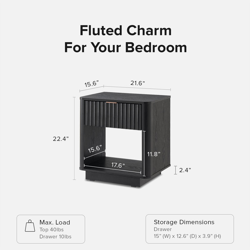 Brooklyn Headboard And Nightstands Set King, Black, Black, King