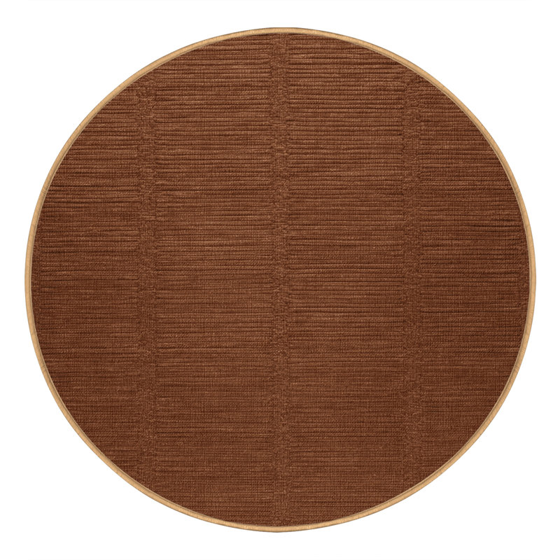Tapis brun uni lavable à la machine, Rond 3 pi