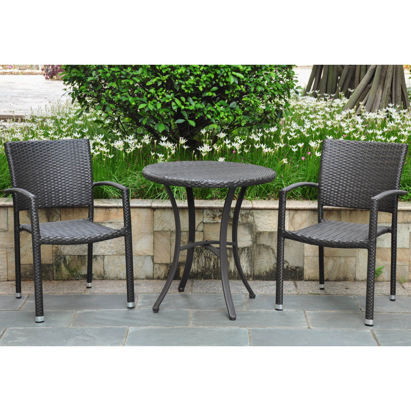 Ensemble bistro 3 pièces Brade, Noir antique