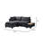 Latitude Run® Dark Grey Fabric Sectional Loveseat Ottoman with USB Storage Console Table-111924860