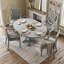 Ensemble de table de salle à manger ronde extensible rétro en chêne avec quatre fauteuils rembourrés-1738239485