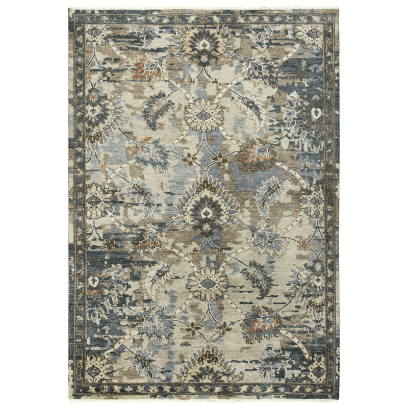 Tapis en laine noué à la main, Rectangle 2 pi x 3 pi