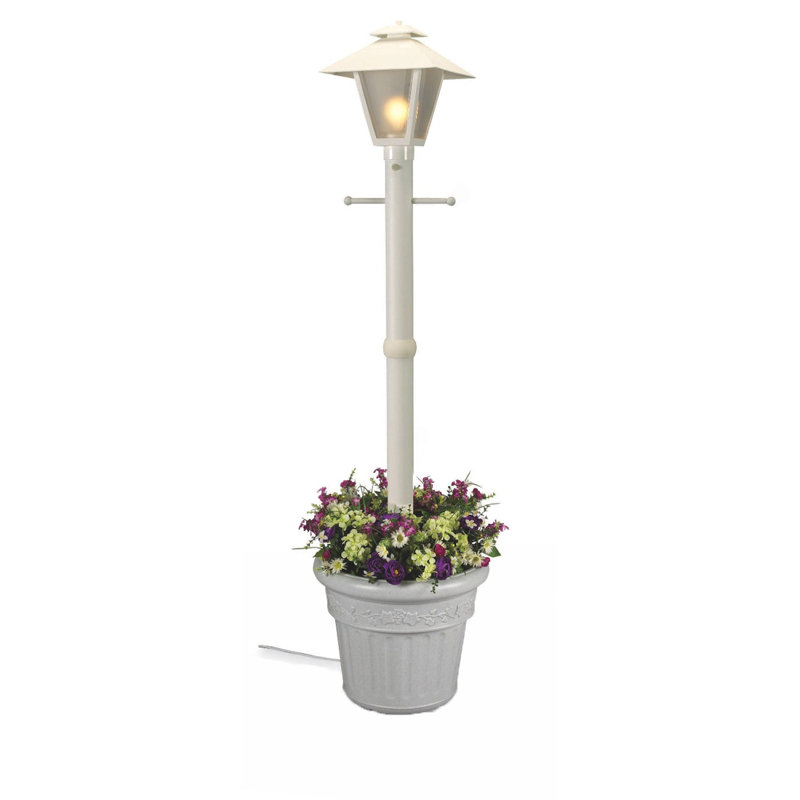 Lampadaire d'extérieur 80 po 1 lumière Nicolasa, Blanc