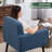 Cottle Mid Century Accent Chair, Fabric Living Room Chairs with Wooden Frame, Cozy Armchair Reading Chair with Comfy Back for Apartment, Living Room, Bedroom, Waiting Room, Small Space, Corner, Blue-112703274