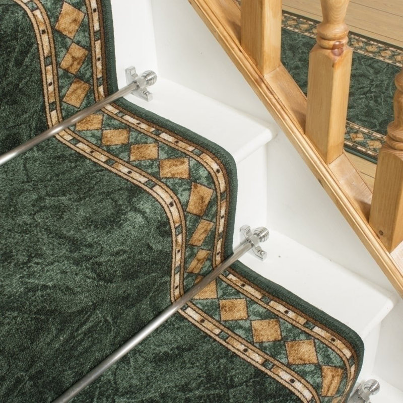 Stair Runner Damask Area Rug, Runner 100 x 480 cm