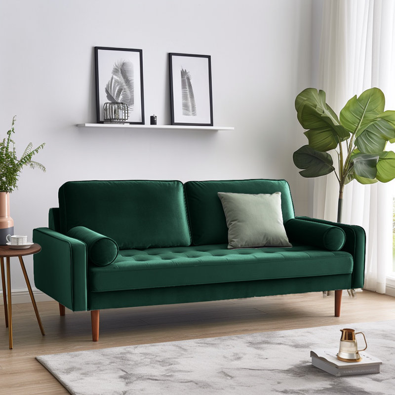 Togarma Upholstered Sofa, Green