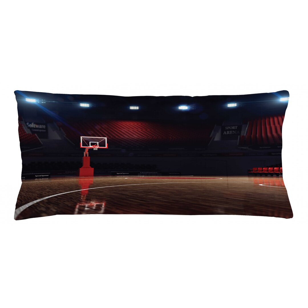 Kissenbezug, Leeren Basketball Court, Sport, Braun Schwarz und Rot