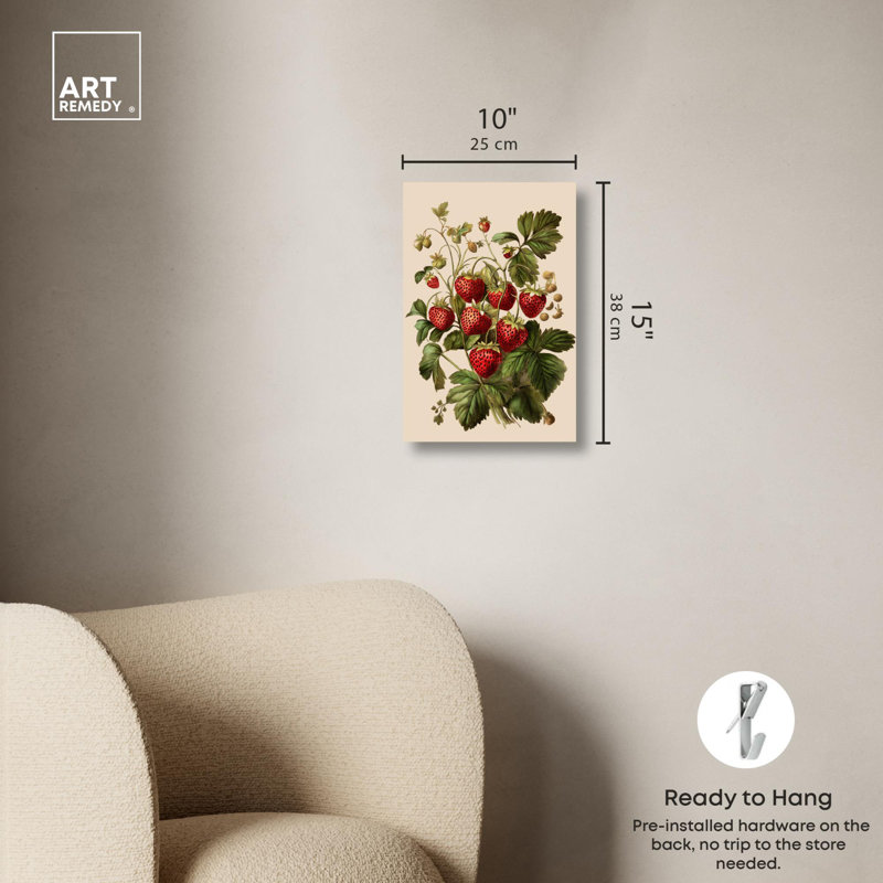 Strawberry Softness I, impressions sur toile par Art Remedy, H 15 po x l 10 po, Toile tendue