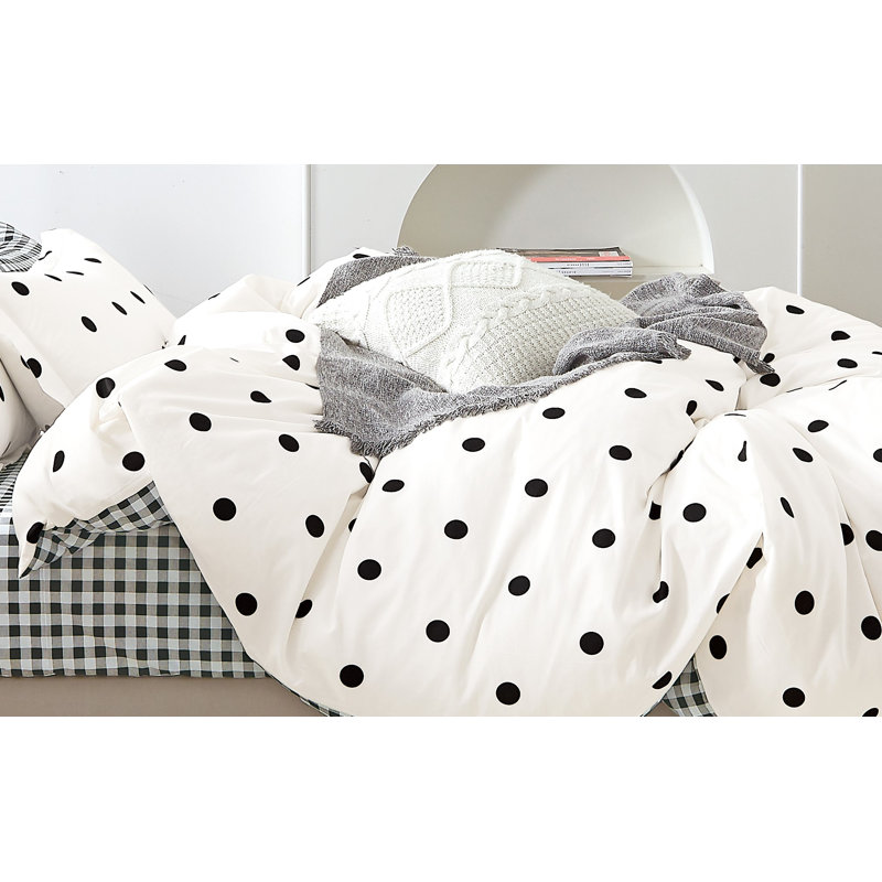 Summer 2023 Cotton Twill Dots Duvet Cover, King Duvet Cover + 2 King Shams