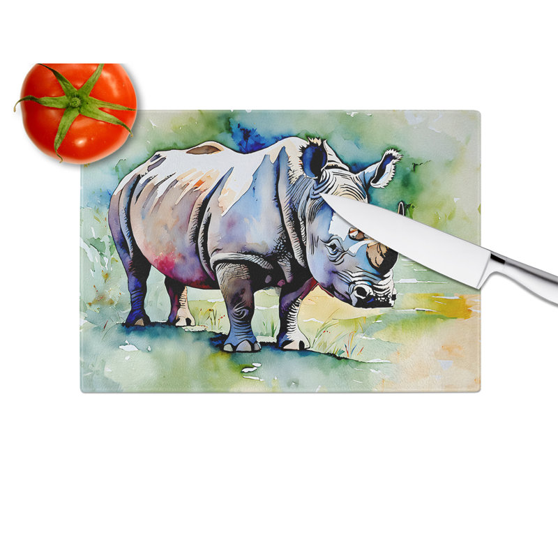 Rhinoceros Glass Cutting Board Large