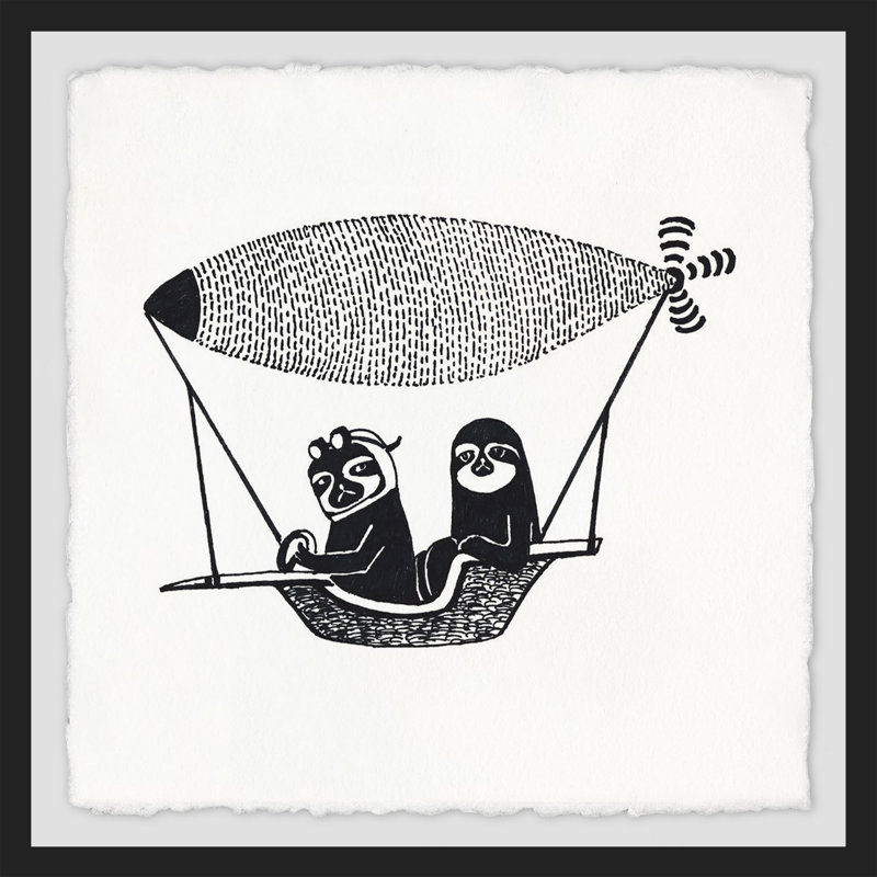 «Glendive Sloth Flyers», reproduction encadrée, H 18 po x l 18 po x P 1,5 po