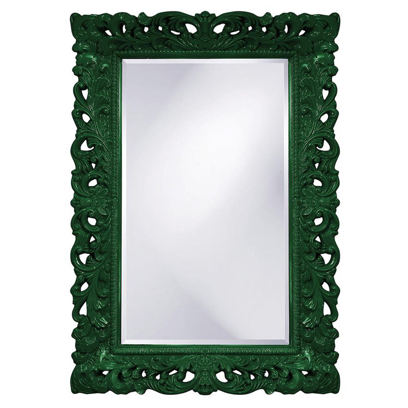 Luise Ornate Beveled Framed Accent Mirror, Hunter Green
