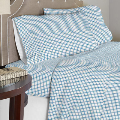 100% Cotton Plaid Sheet Set