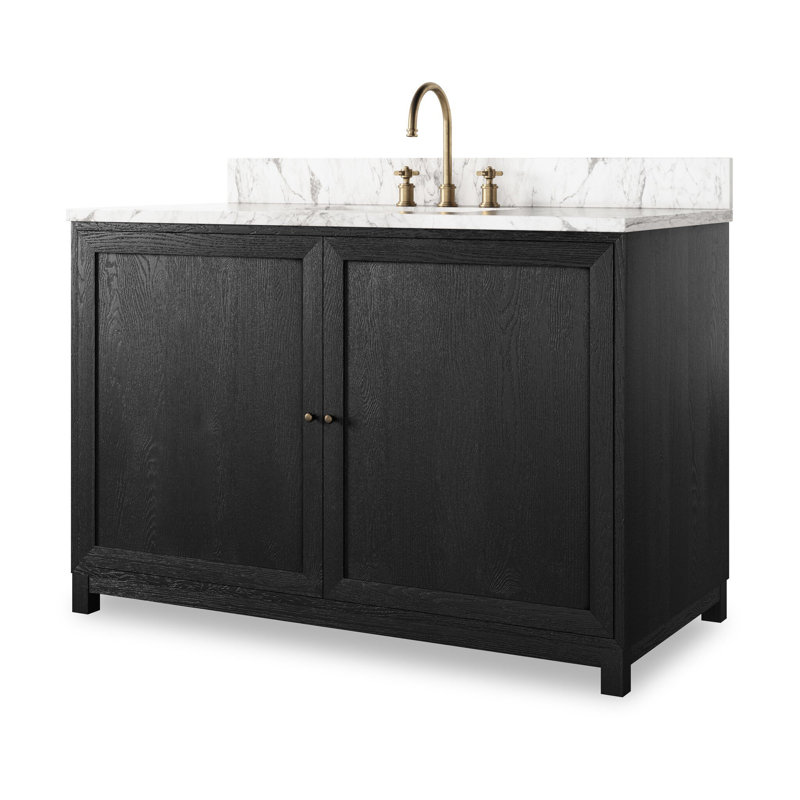 Meuble-lavabo simple Sonata, Noir, 48"