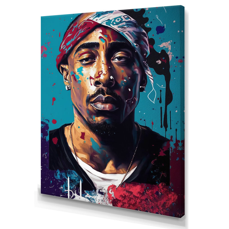 «Tupac King Of Rap II», reproductions d'art mural de célébrités, H 44 po x l 34 po, Toile tendue