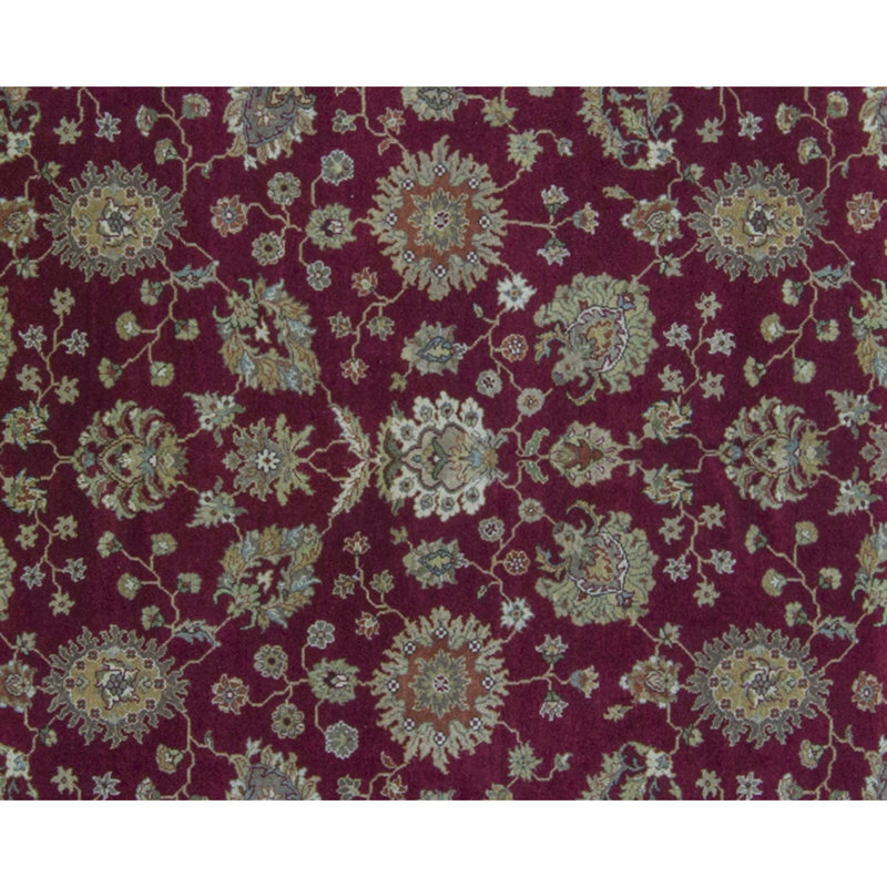 Tapis beige et vin de haute qualité noué à la main