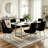 Velvet Upholstered Side Chair With Gold Legs -5490006-4465762