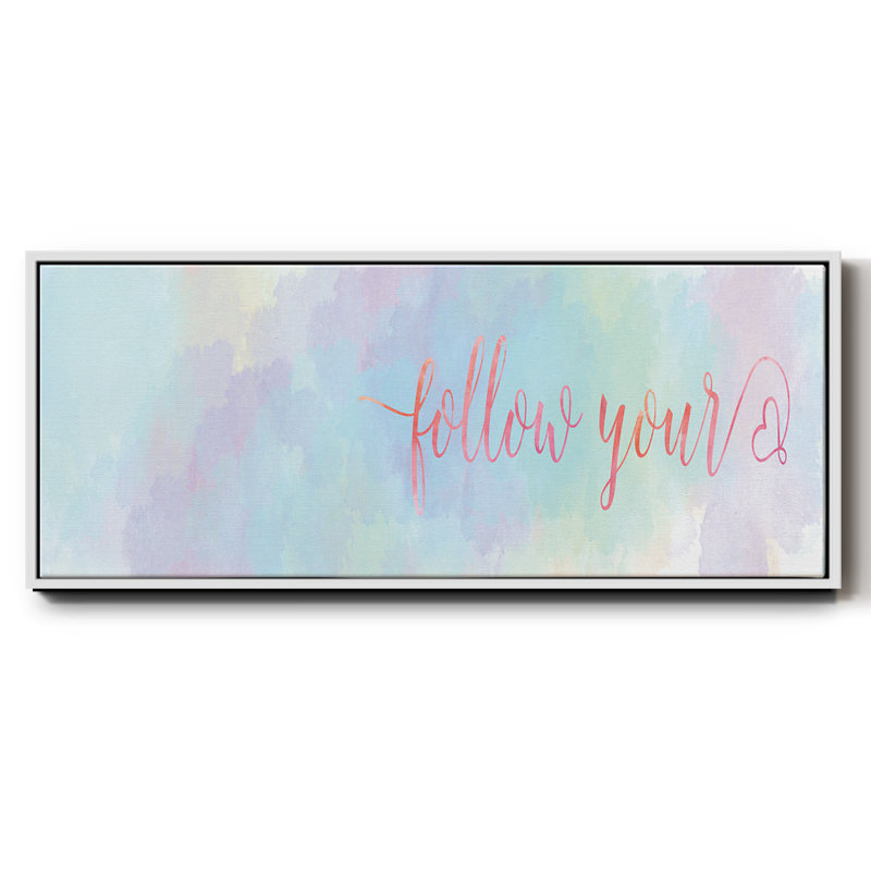 Follow Your- Framed Canvas, 12" H x 30" W