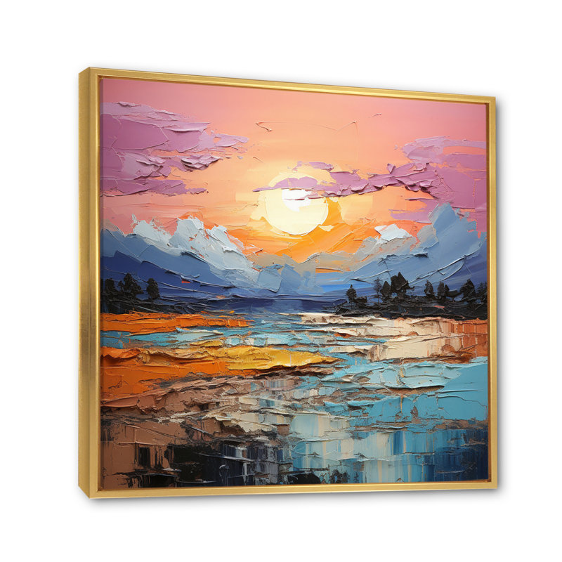 Emotion Terrain II sur impression sur toile, H 30 po x l 30 po x P 1 po, Cadre flottant doré