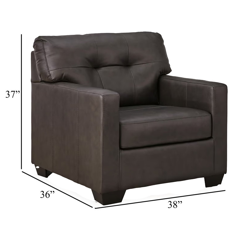 Fauteuil d'appoint Zada, Cuir véritable brun orage