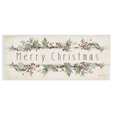 Merry Christmas Sentiments Winter Holly Florals