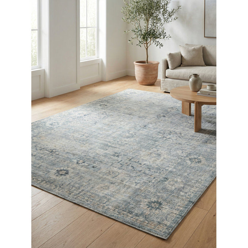 Cambridge Oriental Area Rug in Blue, Rectangle 10' x 14'