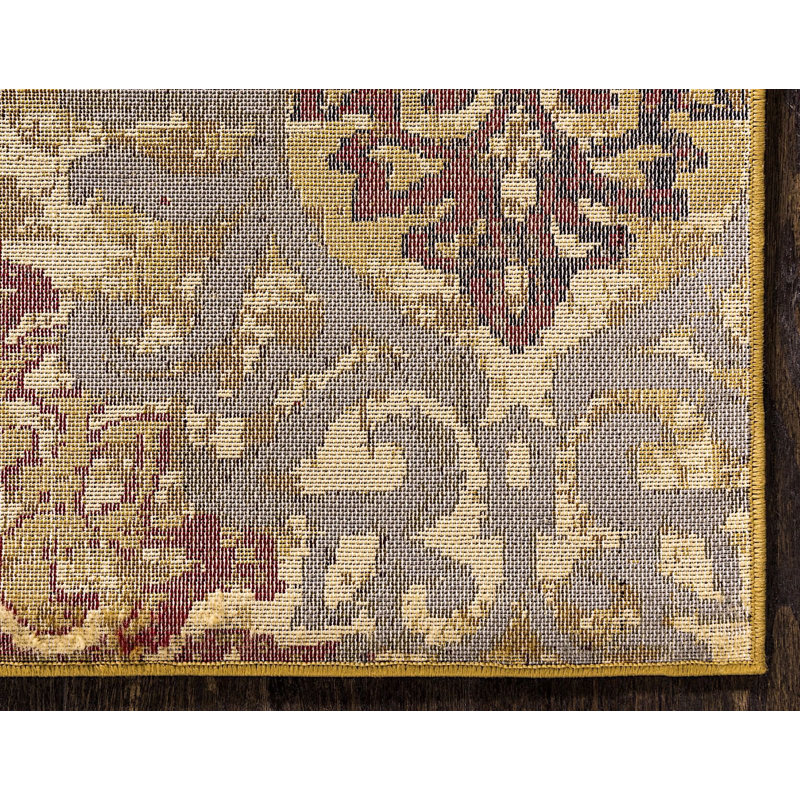 Eelijah Abstract Red/Cream Area Rug, Rectangle 2'2" x 3'1"