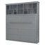 Grand lit escamotable mural avec tablettes supérieures et USB-309142365