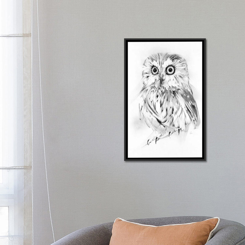 « wise », impression sur toile tendue, H 26 po x l 18 po x P 1,5 po, Toile avec cadre noir, Pas de tapis