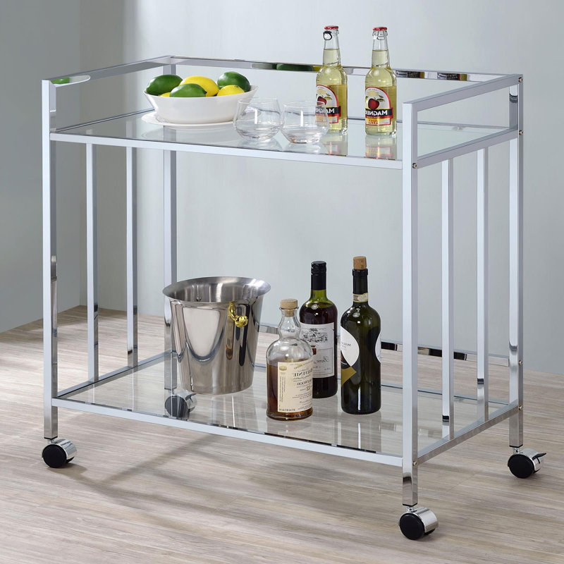 Metal Bar Cart, Chrome