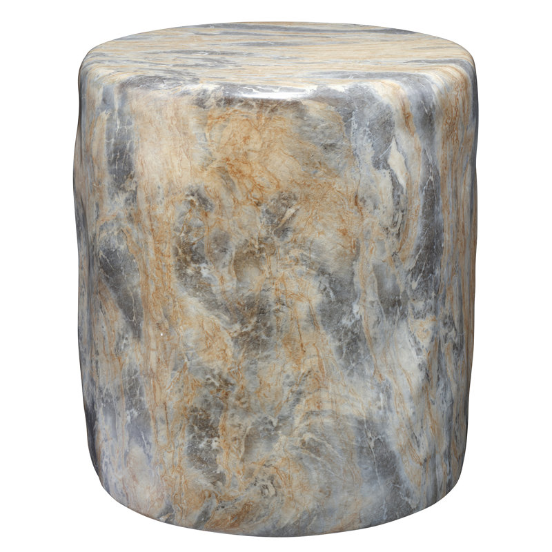 Cedar Side Table, Marbled Cream, Marbled Grey