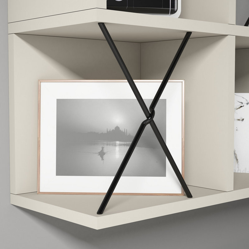Chetna 4 Piece Square Cube Shelf, Cream/Black