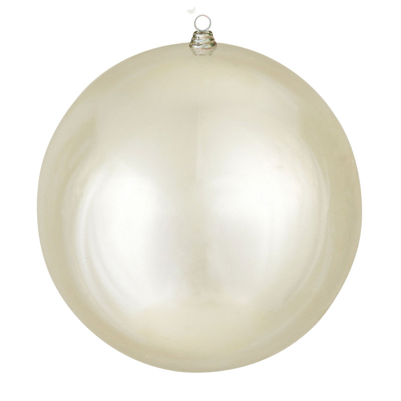 Décoration de boule décorative des Fêtes, H 15,75 po x l 15,75 po x P 15,75 po, Champagne brillant