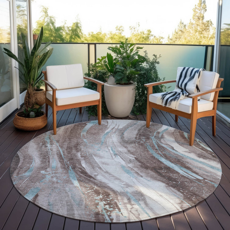Machine Washable Indoor/Outdoor Claudian ACN1676 Taupe Rug