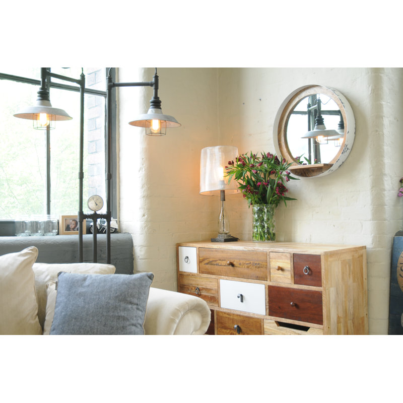 Flat Wall Mirror with Shelves