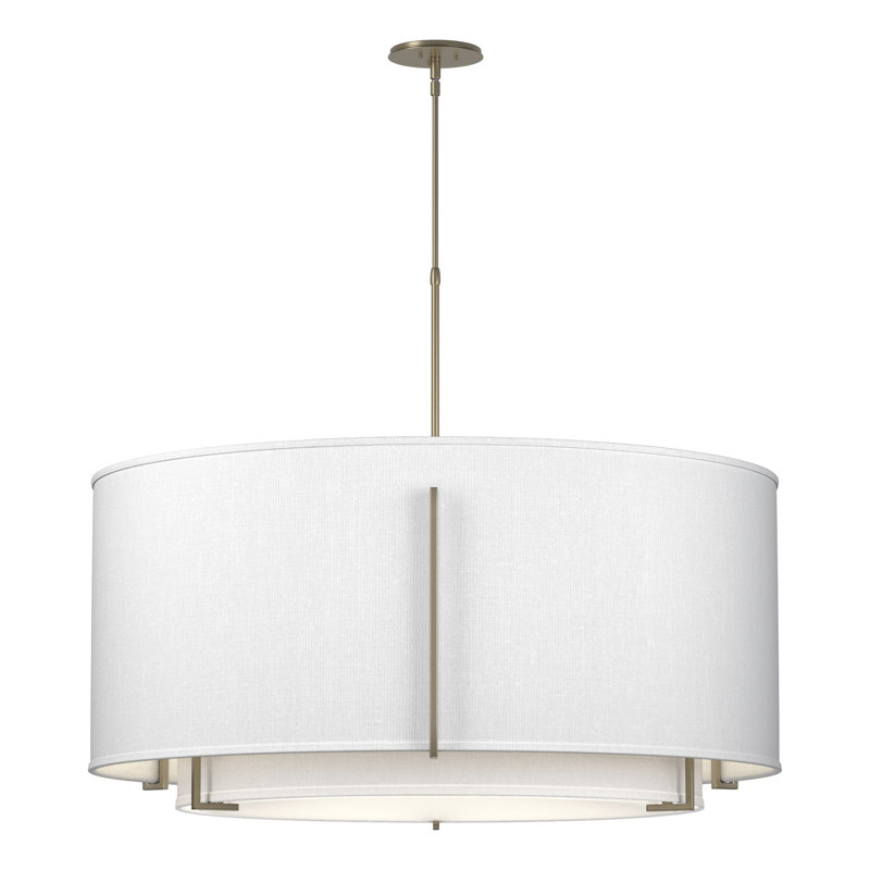 Lustre tambour Exos, Laiton moderne, Anna ton naturel, H 57,4 po x l 43,2 po x P 43,2 po