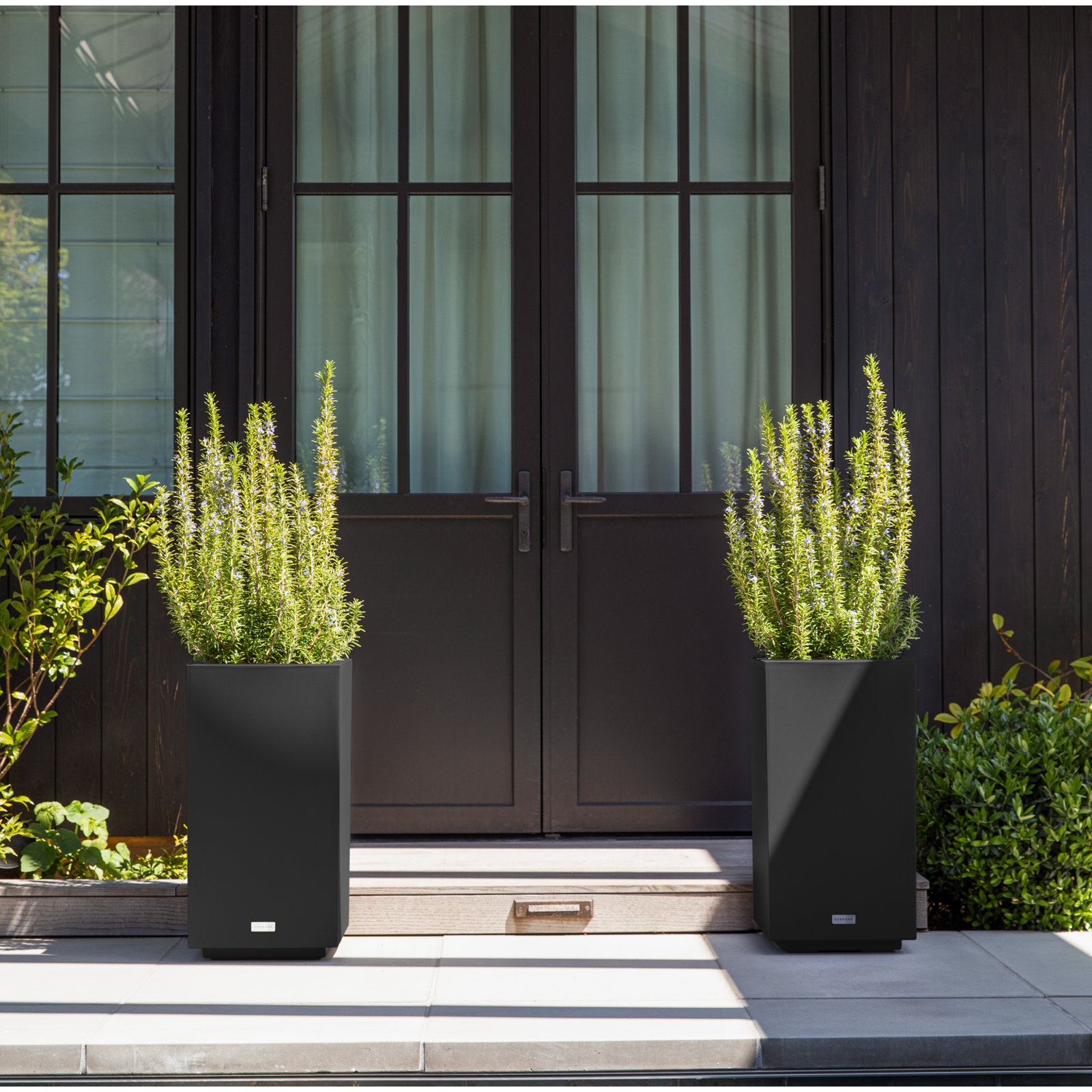 Block Series 16" Planter Box, 26” H x 13.5” W x 13.5” D, Black