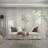 Gold Metal Leaf Wall Decor with White Accents 25" x 2" x 40"