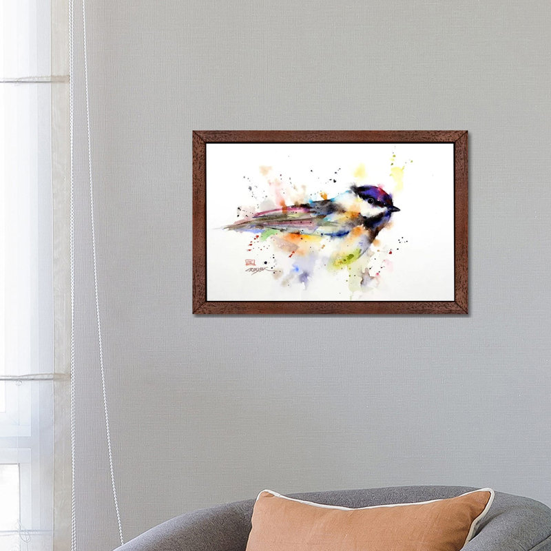 Bird by Dean Crouser - Floater Frame Painting on Canvas, Brown