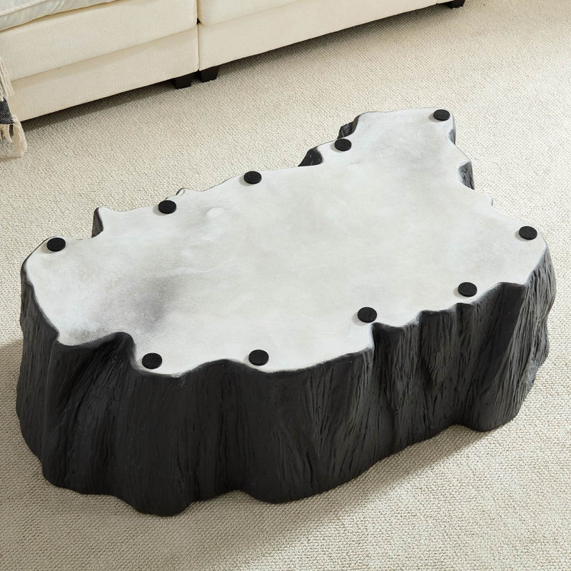 48.62" Unique Shaped Coffee Table, Black