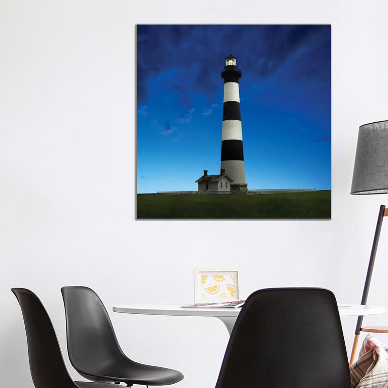 Lighthouse at Night III 1 Piece Wrapped Canvas Wall Art, 93.98 cm H x 93.98 cm W x 3.175 cm D