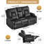 Causeuse inclinable manuelle avec console centrale rabattable, ports de charge, haut-parleurs Bluetooth et porte-gobelets-291977251