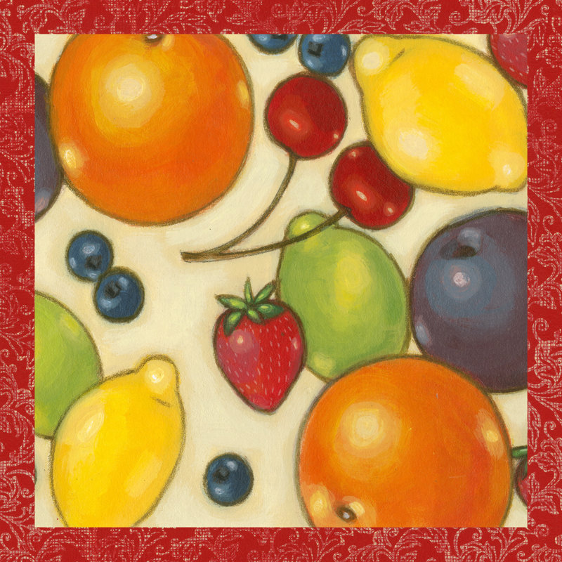 Fruit Medley II by Norman Wyatt Jr. - Wrapped Canvas Painting, 30cm H x 30cm W