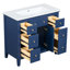 Meuble-lavabo moderne avec lavabo en résine, 6 tiroirs et 2 portes Bathroon